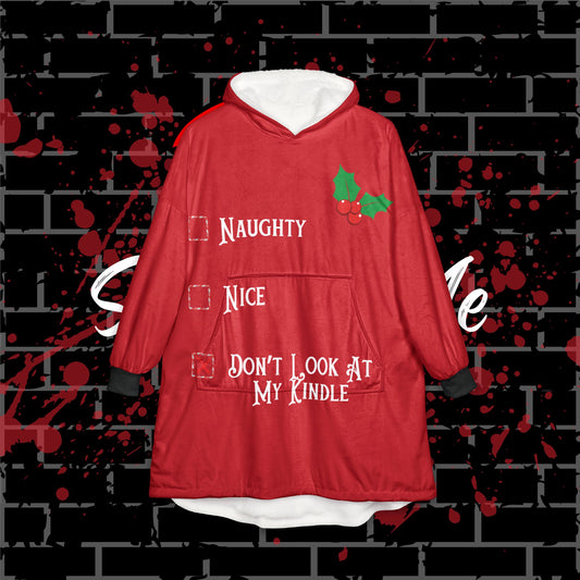 Santa's List Hooded Blanket(red)